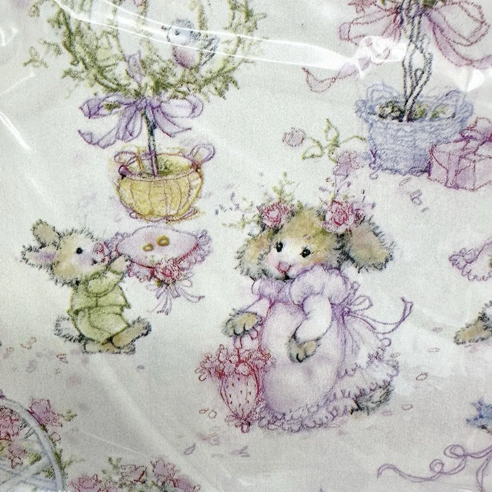 8 Packs Sealed NEW Hallmark Wrapping Paper Vintage Bunnies Wedding Party Rare